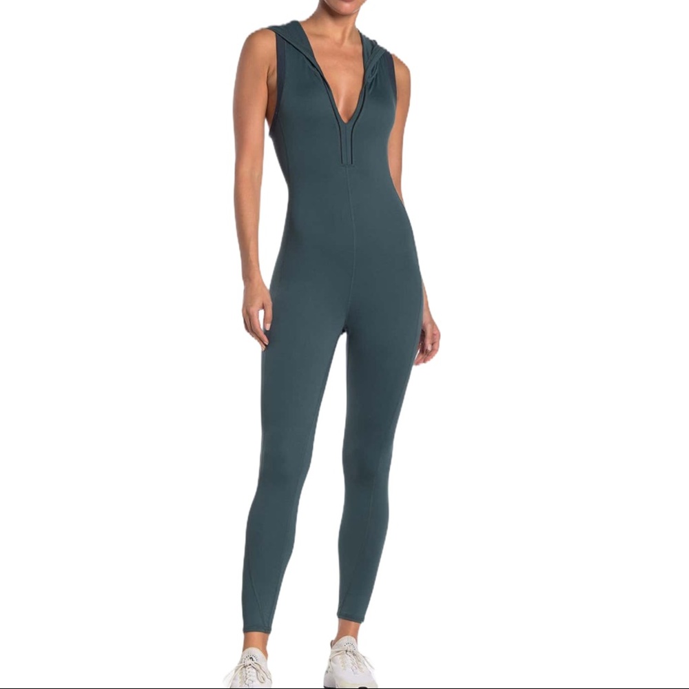 Free People dark green performance unitard small